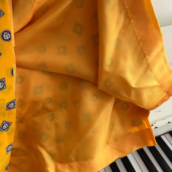 Jones New York High Waist Mustard Patterned Midi Skirt 12 Vintage - Picture 12 of 16